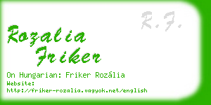 rozalia friker business card